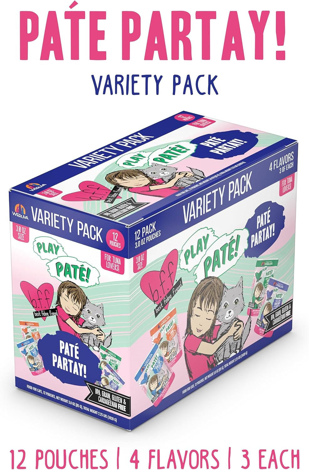 B.F.F. Play – Best Feline Friend Paté Lovers, Aw Yeah!, Paté Partay! Variety Pac
