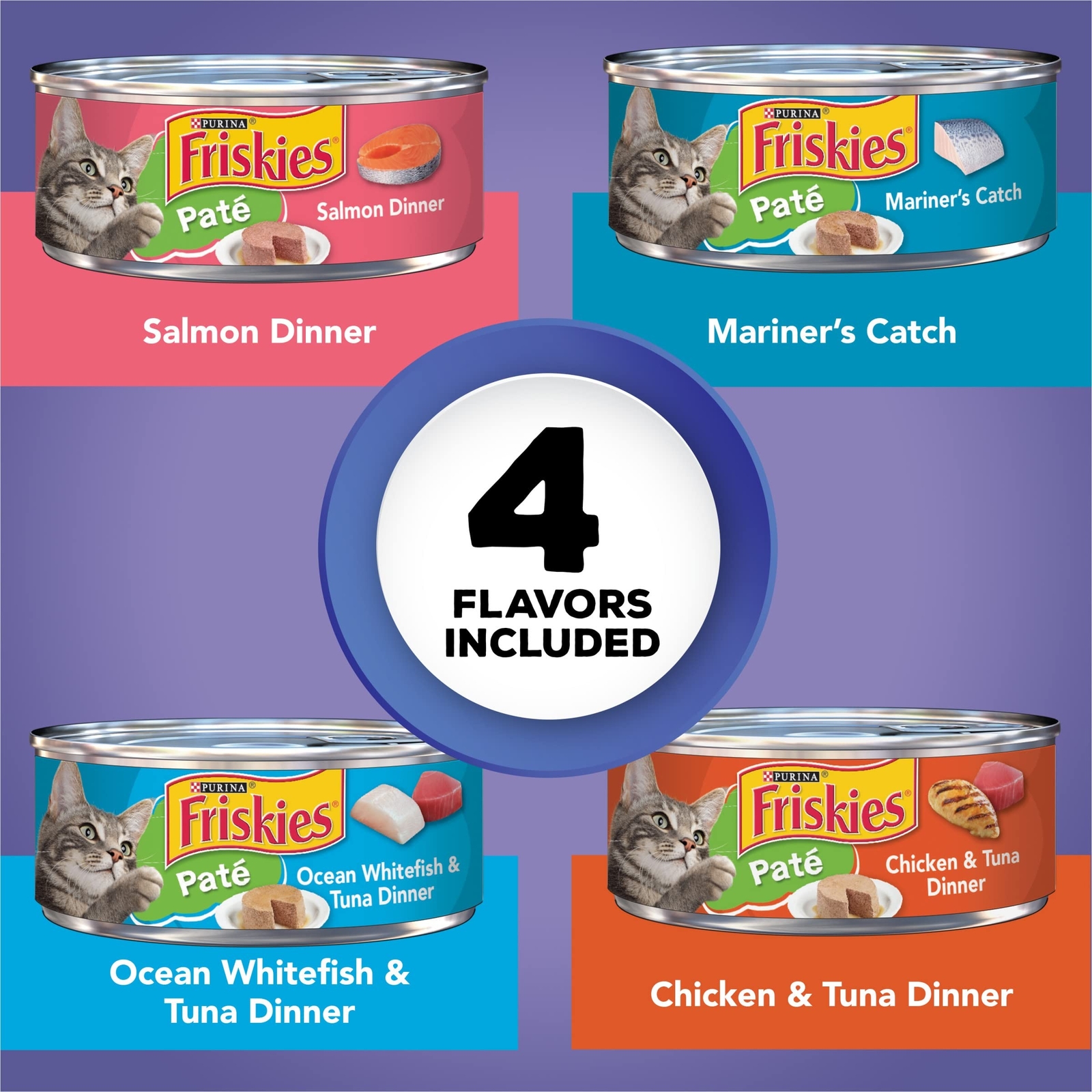 Purina Friskies Wet Cat Food Pate Variety Pack Seafood and Chicken Pate Favor…