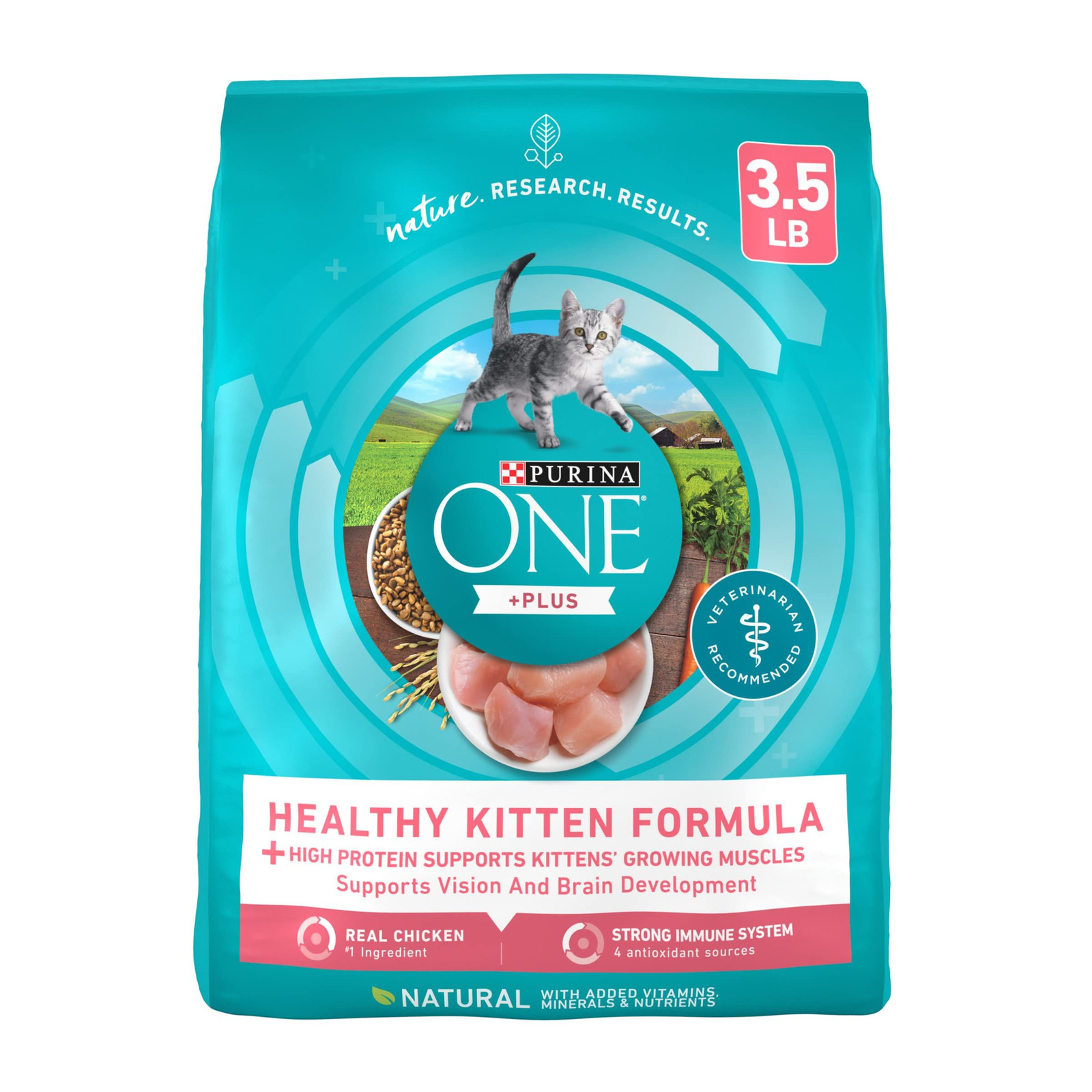 Purina ONE High Protein, Natural Dry Kitten Food, +Plus 3.5 Pound (Pack of 1)