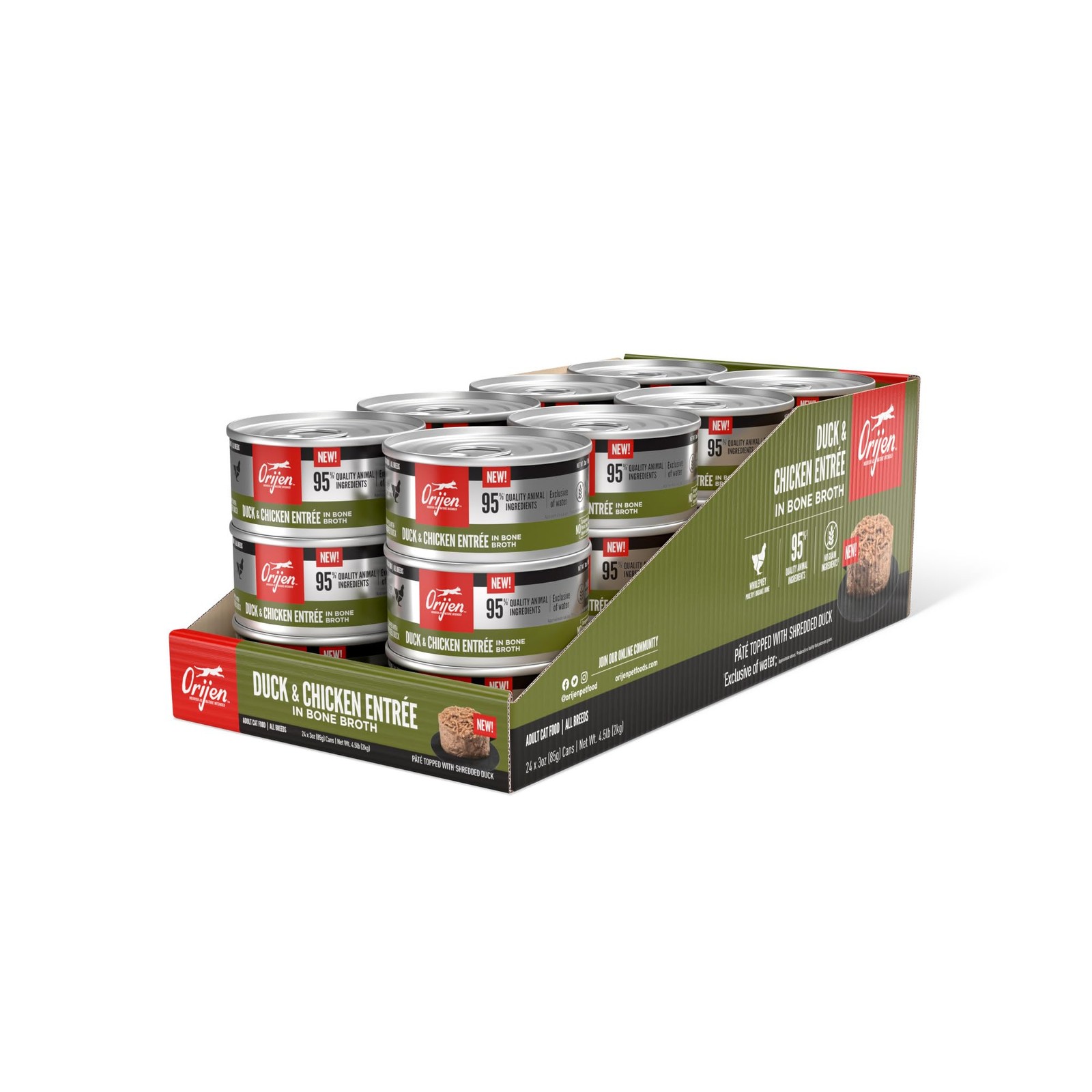 Orijen Duck And Chicken Entree Wet Cat Food 24 Cans 3Oz High Protein Nutrition