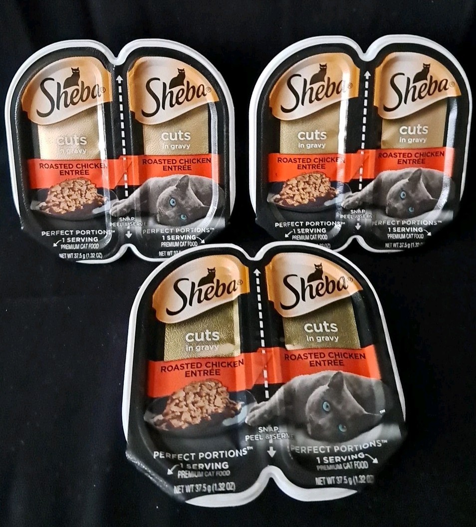 SHEBA Wet Cat Food 6-Servings In Gravy Roasted Chicken Entree 1.32oz Ea.