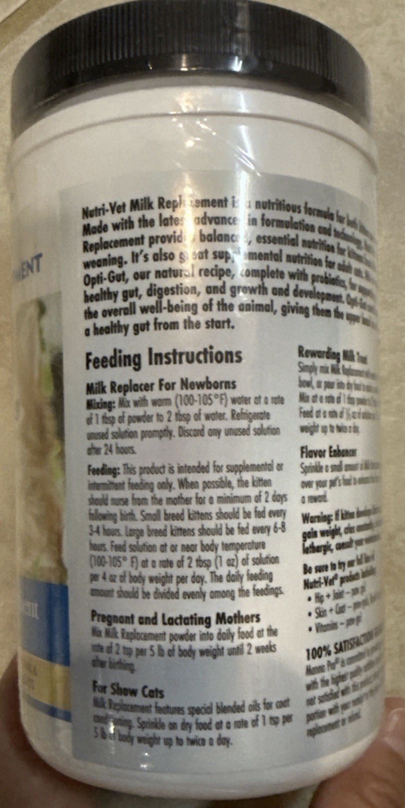Sealed Nutri-Vet Milk Replacement For Kittens, Powdered Milk, 12oz *BB: 10/2025