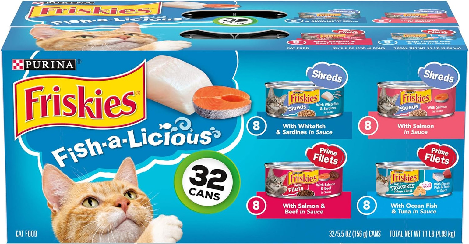 Purina Wet Cat Food Variety Pack Fish-A-Licious Extra Gravy, Prime Filets and T