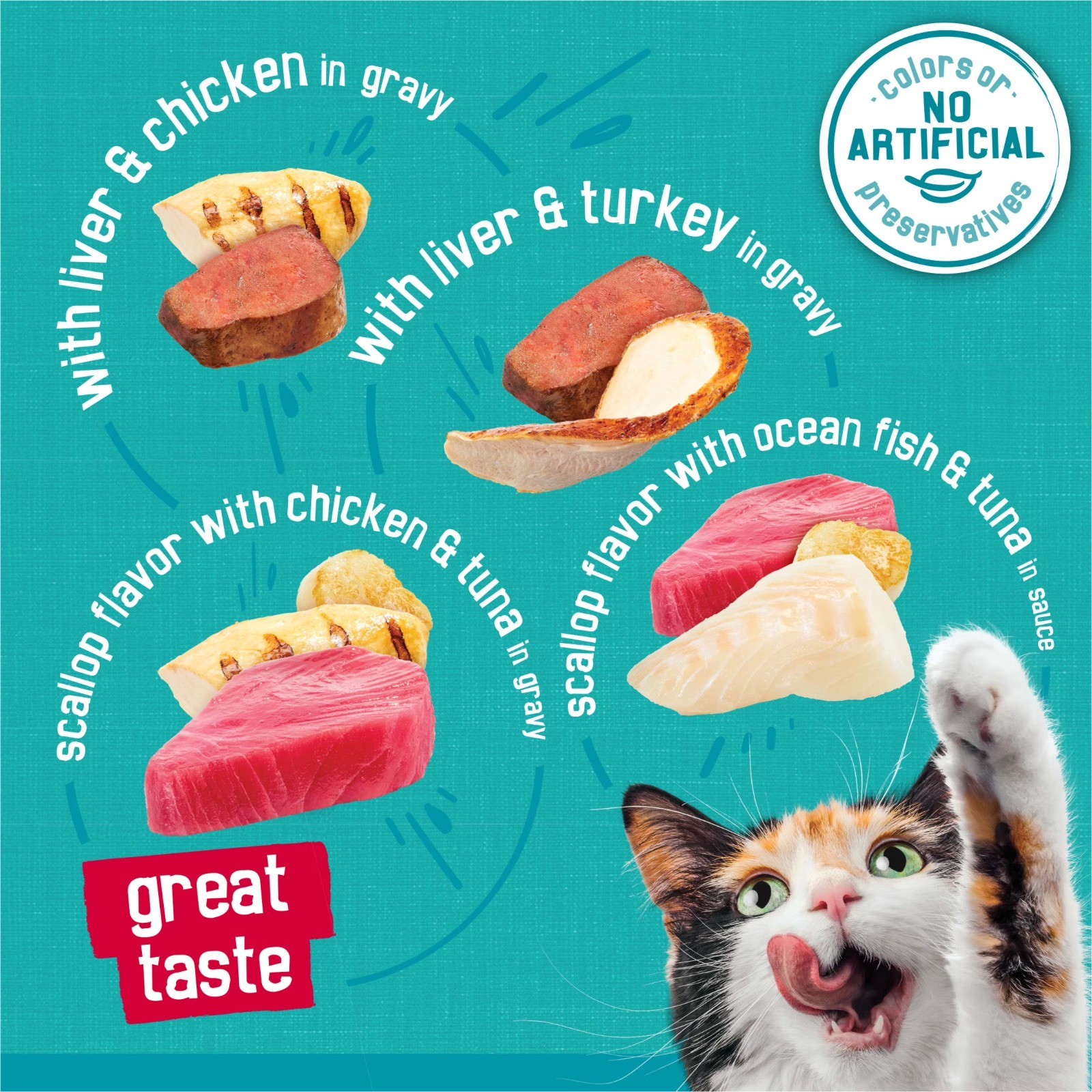 Wet Cat Food Variety Pack, Tasty Treasures Prime Filets, 24 Pack, 5.5 oz Cans