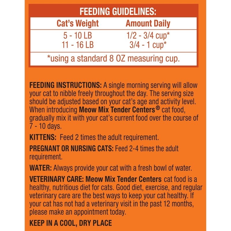 Tender Centers Dry Cat Food Salmon Chicken Kibble Meaty Centers 14.2lb Nutrition