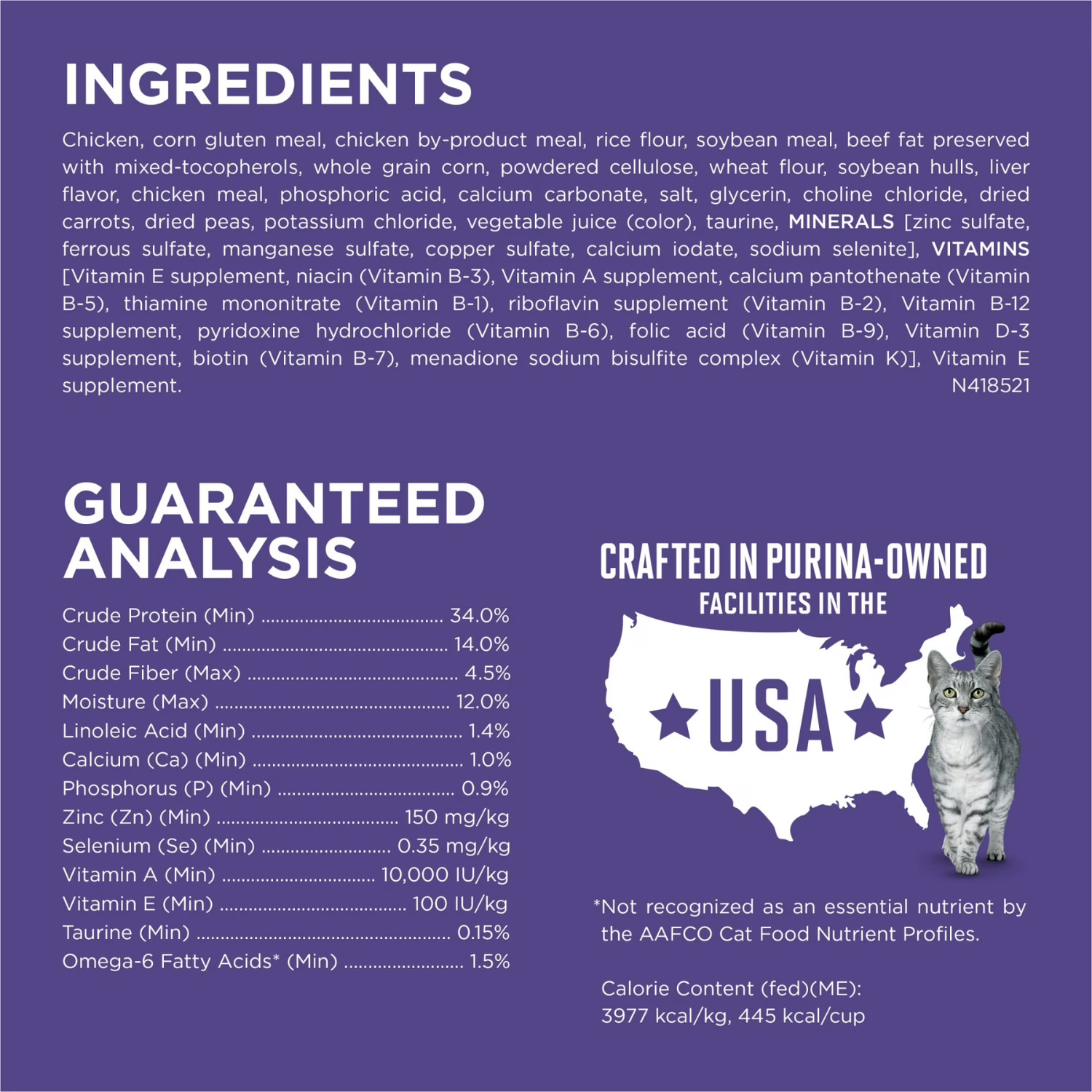 Purina ONE Plus Hairball Formula Dry Cat Food Chicken 16 lb Bag