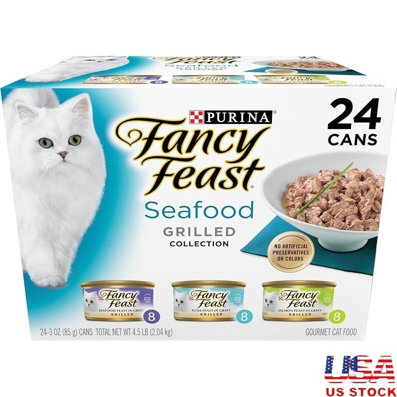 Gourmet Grilled Cat Food Seafood Protein Rich Soft Wet Food All Life Stages New