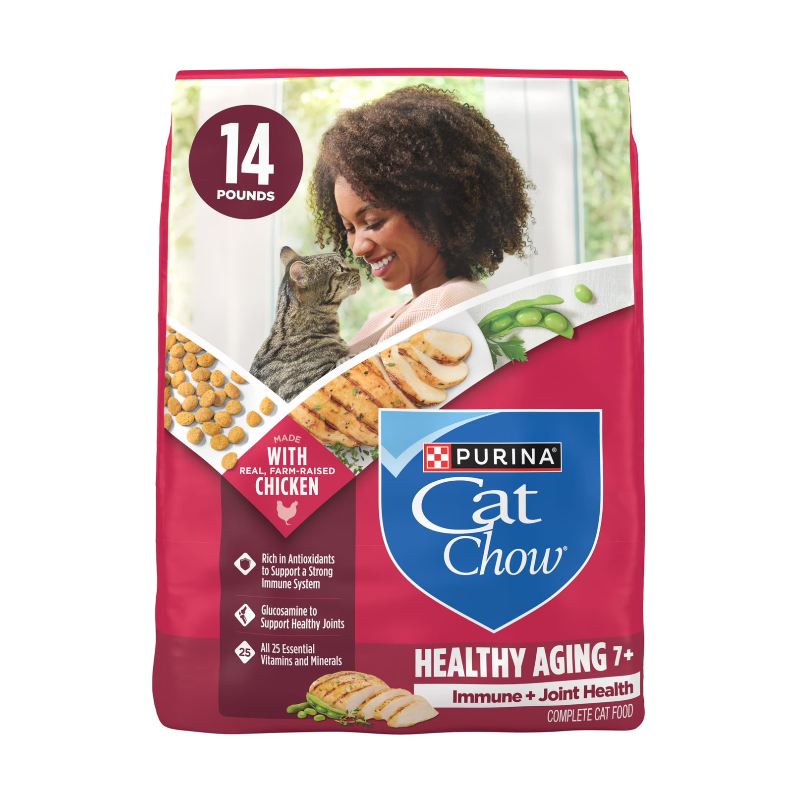 Purina Senior, Dry Cat Food, Chicken & Turkey, 14 Lb Bag