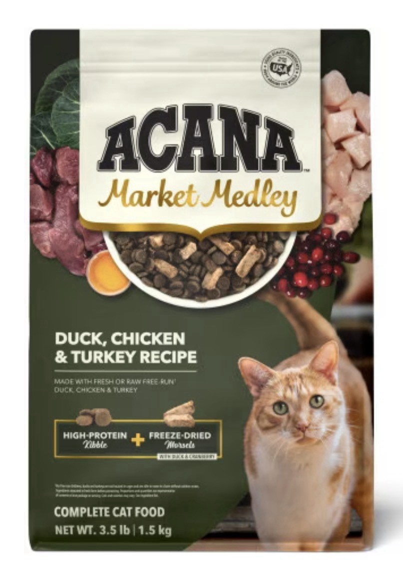 ACANA Market Medley Complete Cat Food Duck, Chicken & Turkey Recipe 3.5#