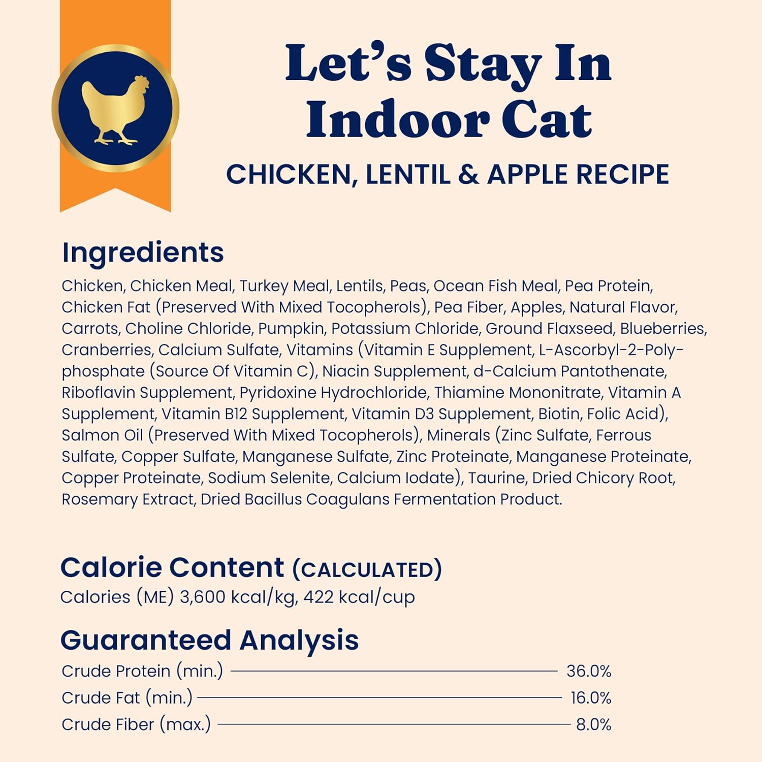 Indoor Dry Cat Food – Grain Free & Gluten Free – Chicken Cat Food Dry Kibble for