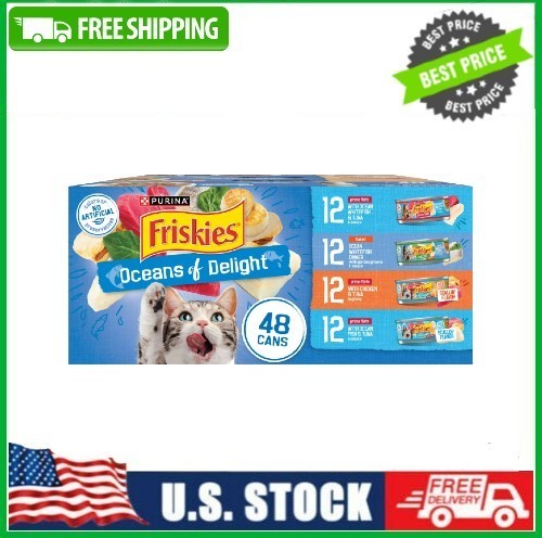 Purina Friskies Ocean of Delight Gravy Variety, Wet Cat Food, 5.5oz Can, 48 Ct