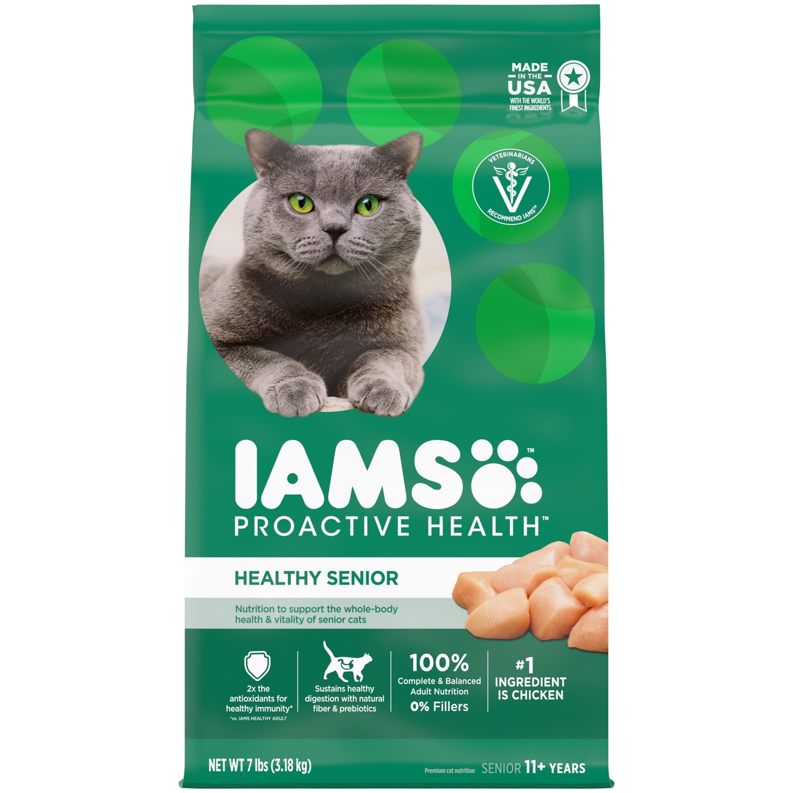 Proactive Health Chicken Dry Cat Food For Senior Cats, 7 Lb Bag