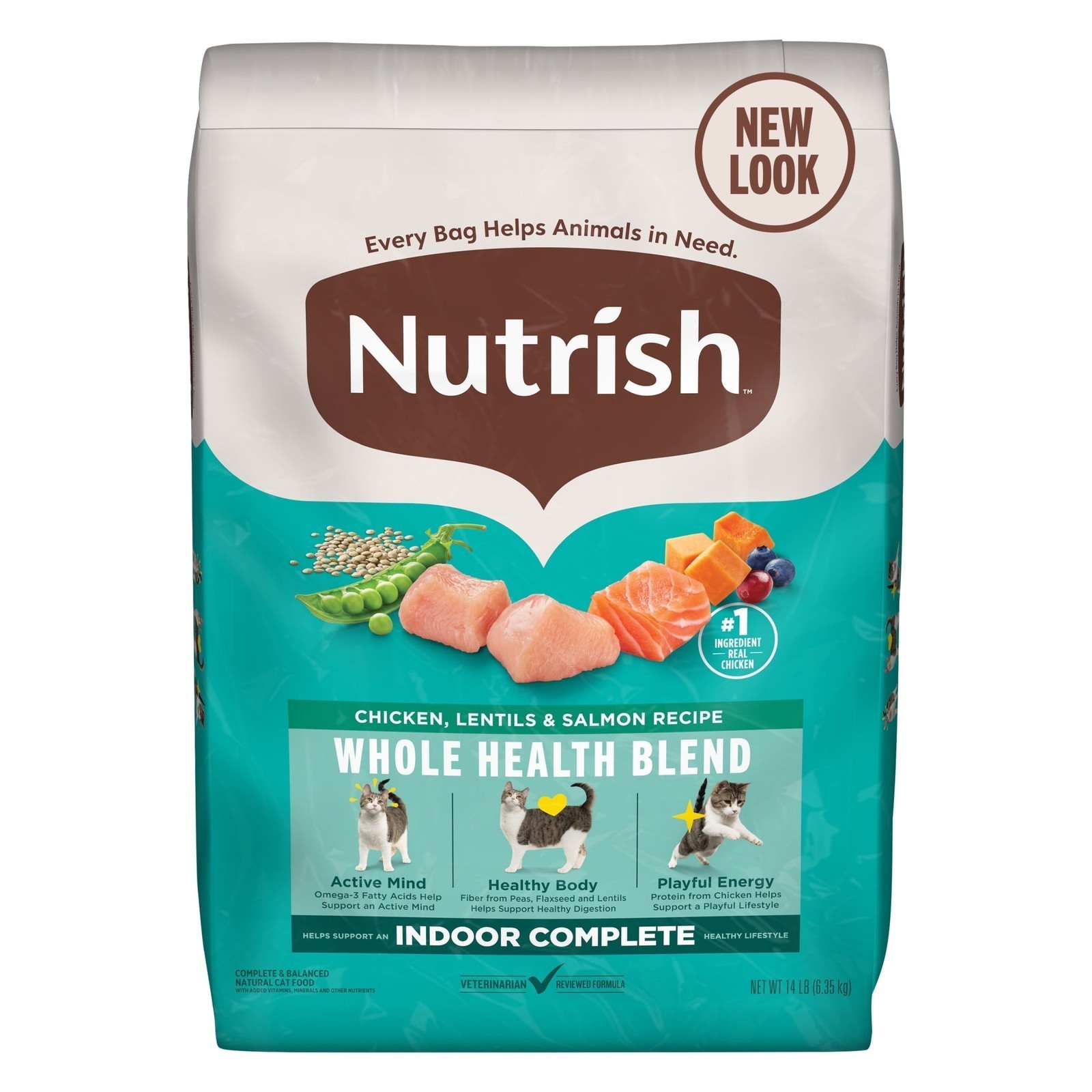 Indoor Complete Chicken, Lentils & Salmon Recipe Dry Cat Food 14 lb. Bag