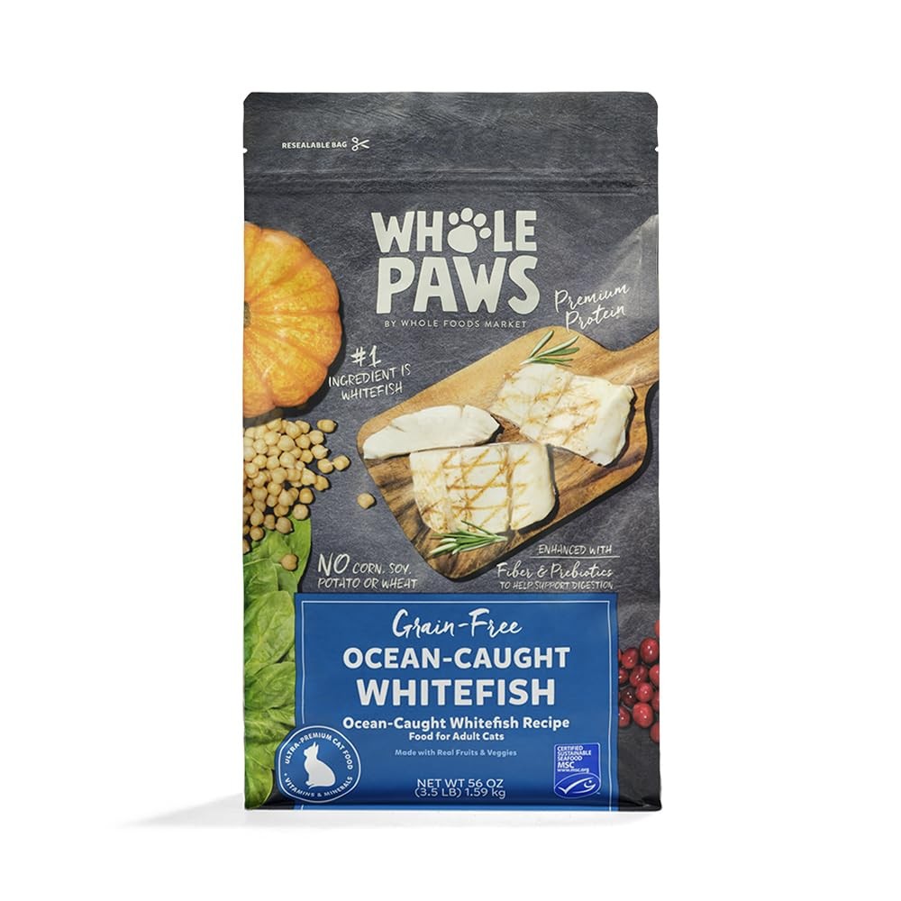 , Grain-Free Dry Adult Cat Food, Ocean-Caught Whitefish Recipe, Made with Rea…