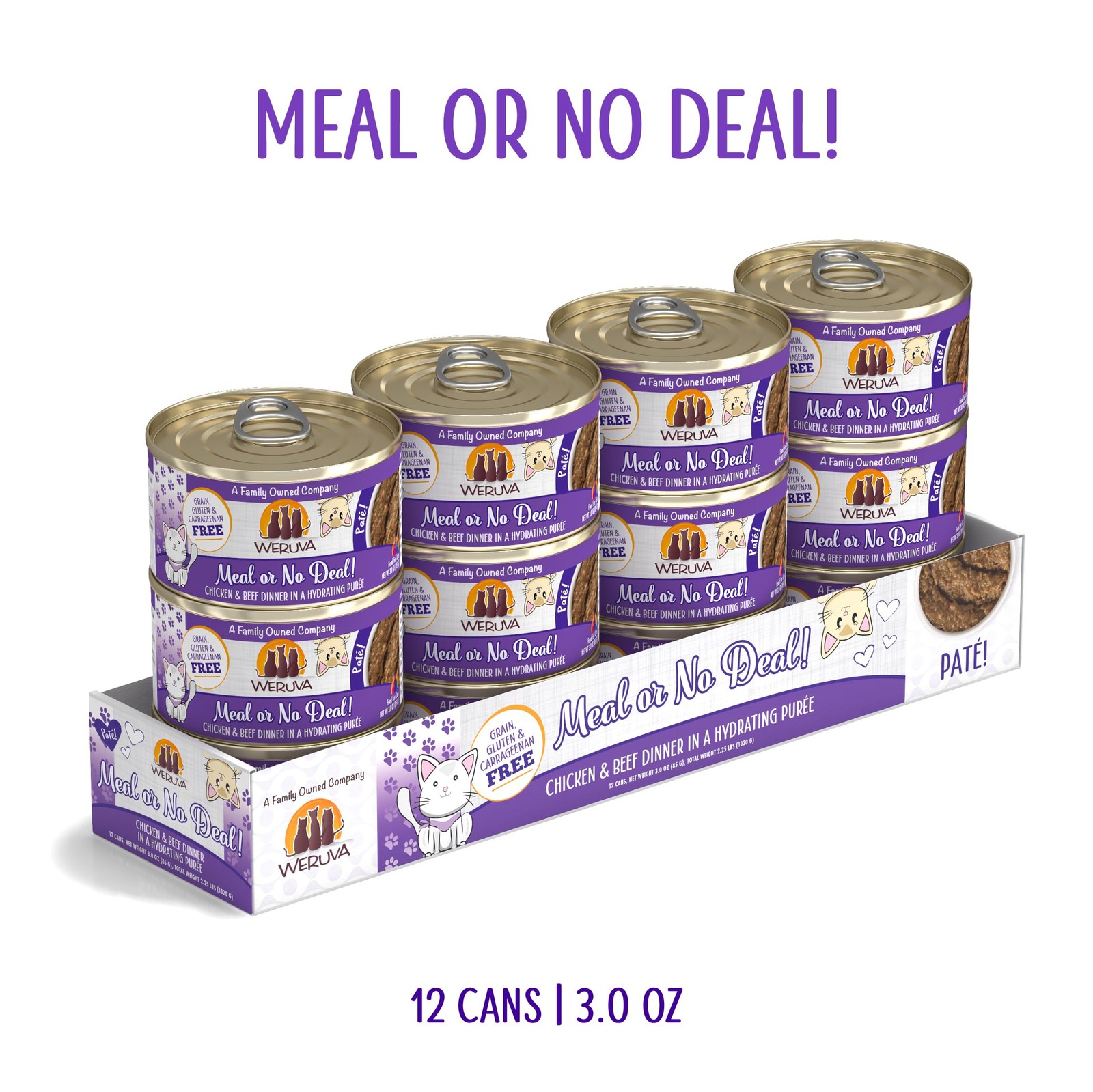 Weruva Classic Cat Paté, Meal or No Deal! with Chicken & 3 Ounce (Pack of 12)