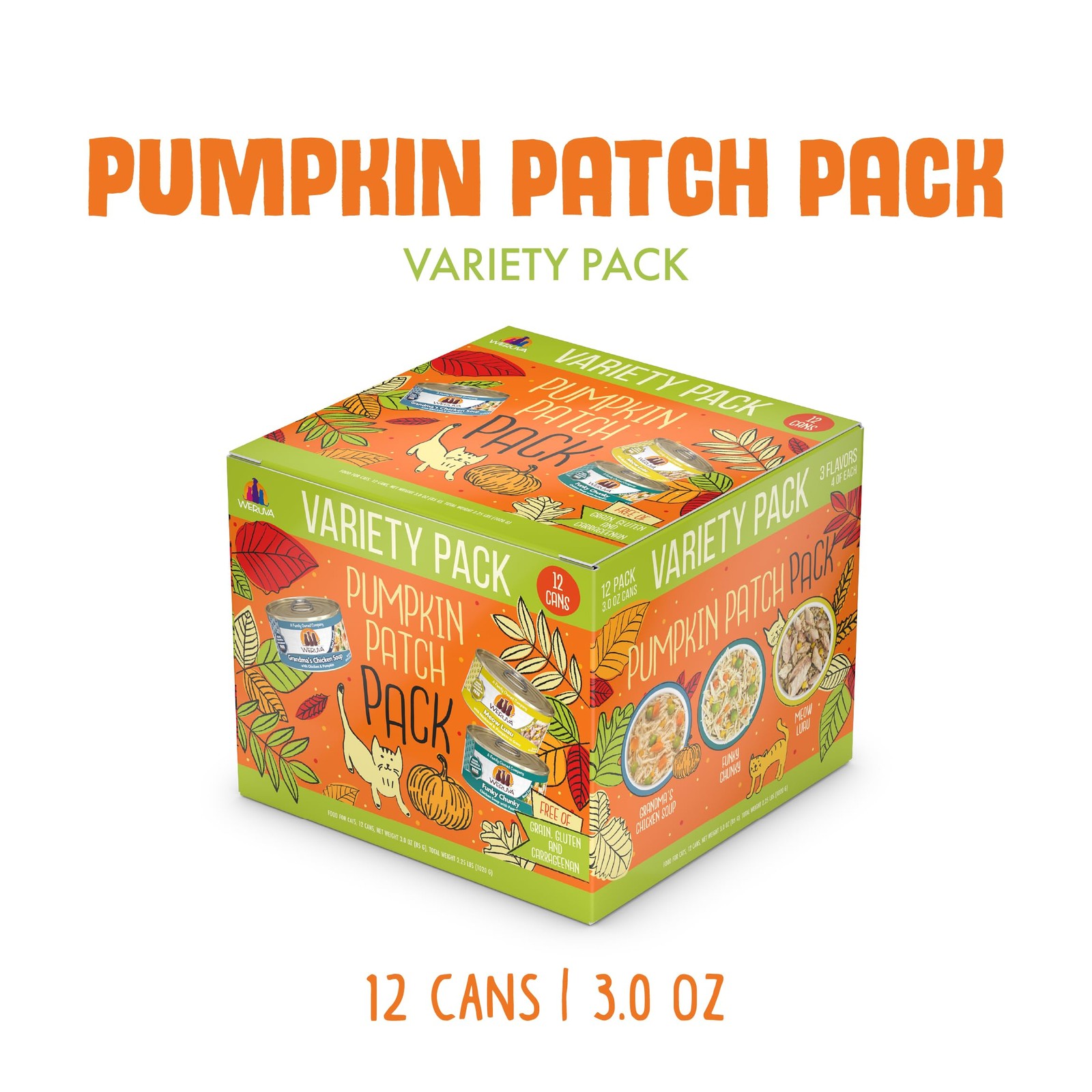 Weruva Wet Cat Food, Pumpkin Patch Pack Variety Pack, 3 Ounce (Pack of 12)