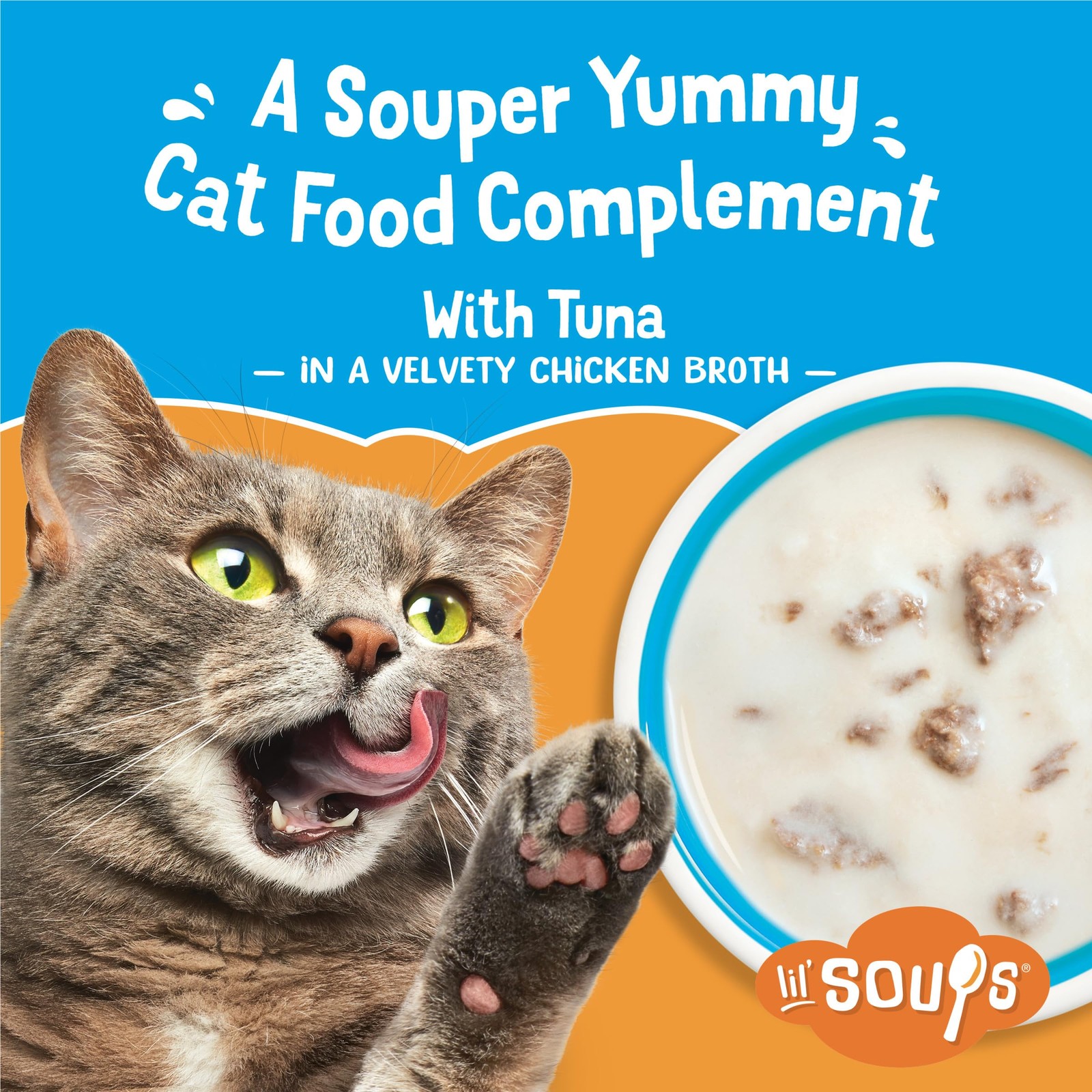 Purina Natural, Grain Free Lickable Cat Treats Lil’ Soups With Tuna in Chicken B