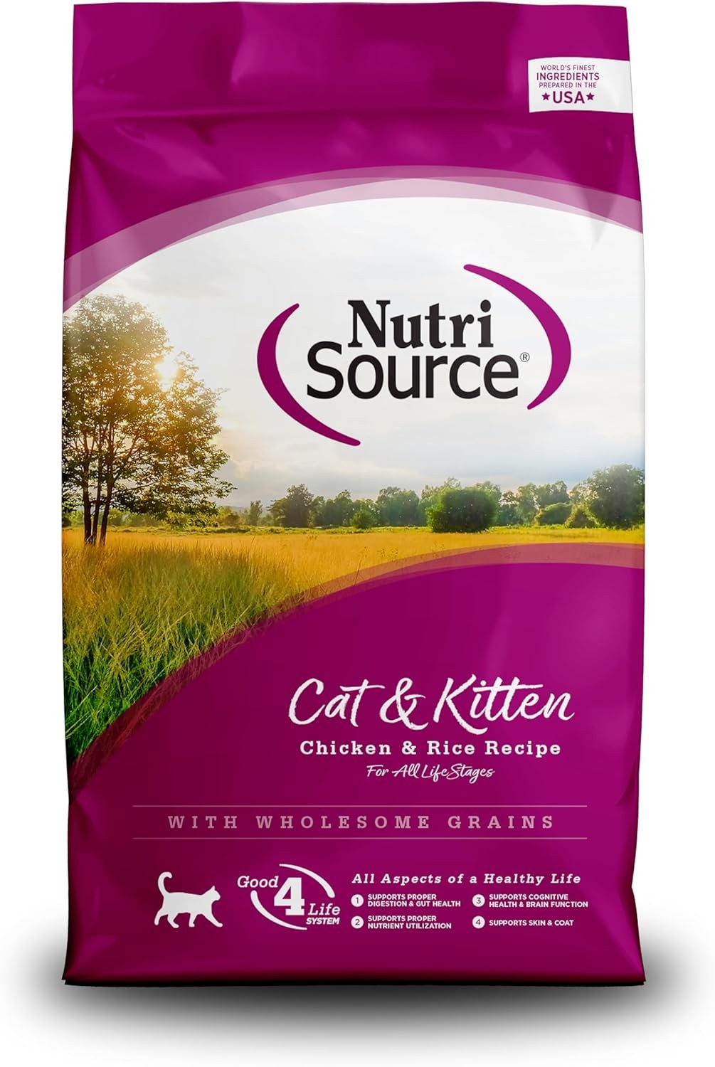 Cat & Kitten Food, Chicken & Rice, 12LB