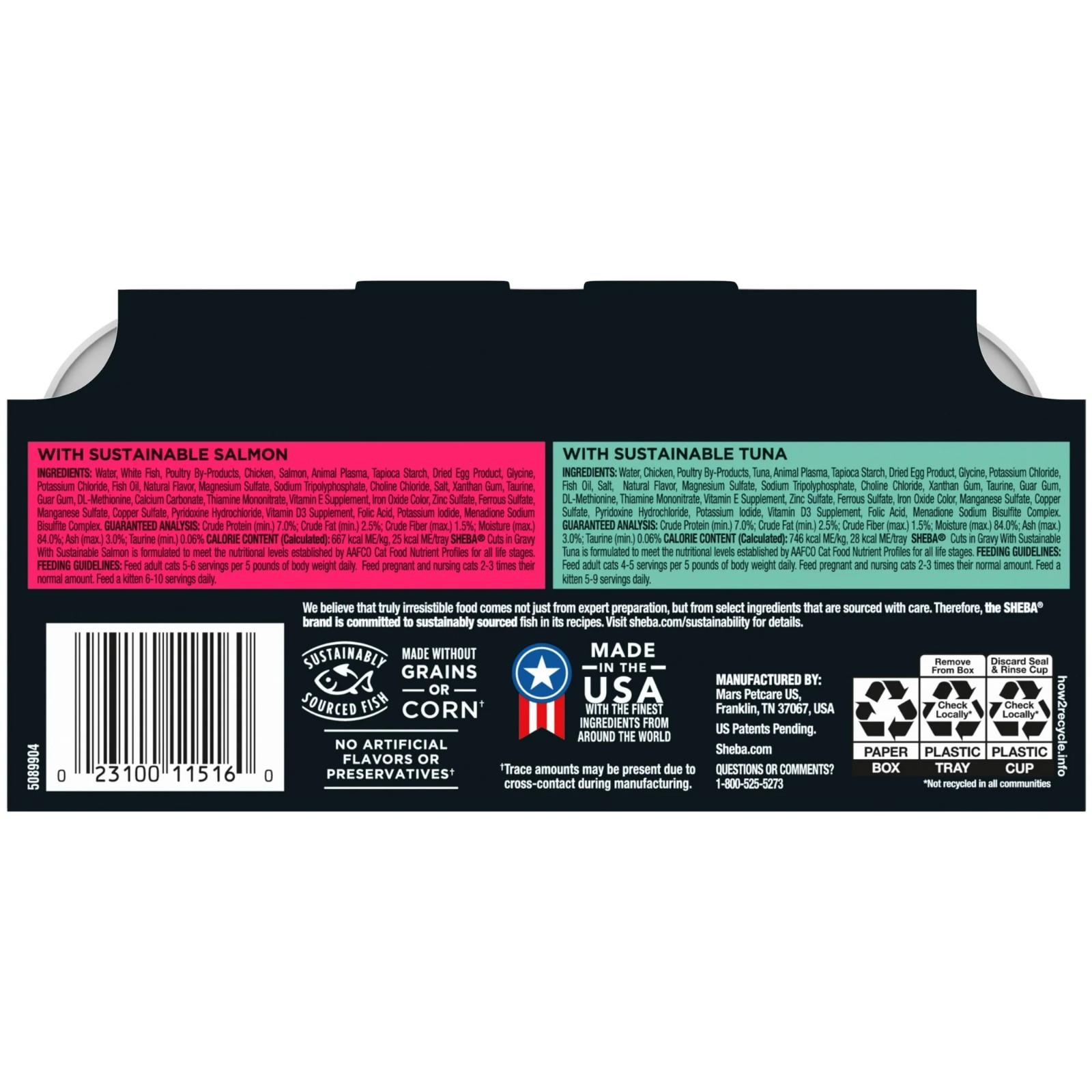 Sheba Perfect Portions Variety Pack Cuts in Gravy Cat Food, 2.6 oz Twin-Pack