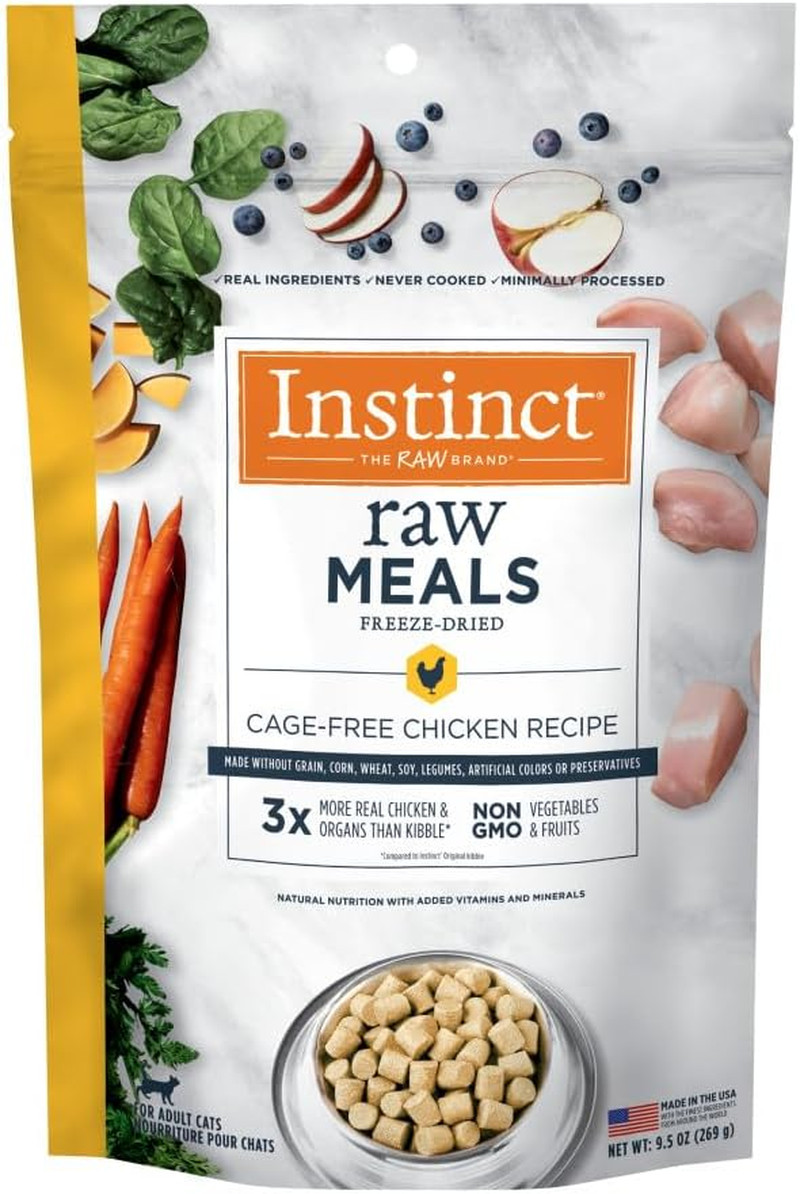 Freeze Dried Raw Meals, Natural Dry Cat Food, Grain Free – Cage Free Chicken, 9.