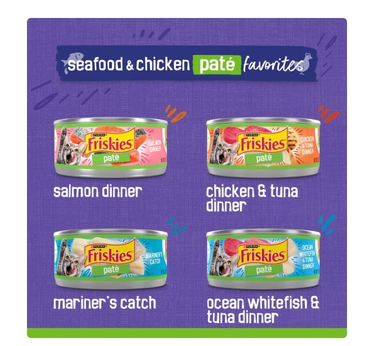 2PK Friskies® Seafood&Chicken Pate Adult Cat Wet Food-Variety Pack,5.5Oz,48 CT