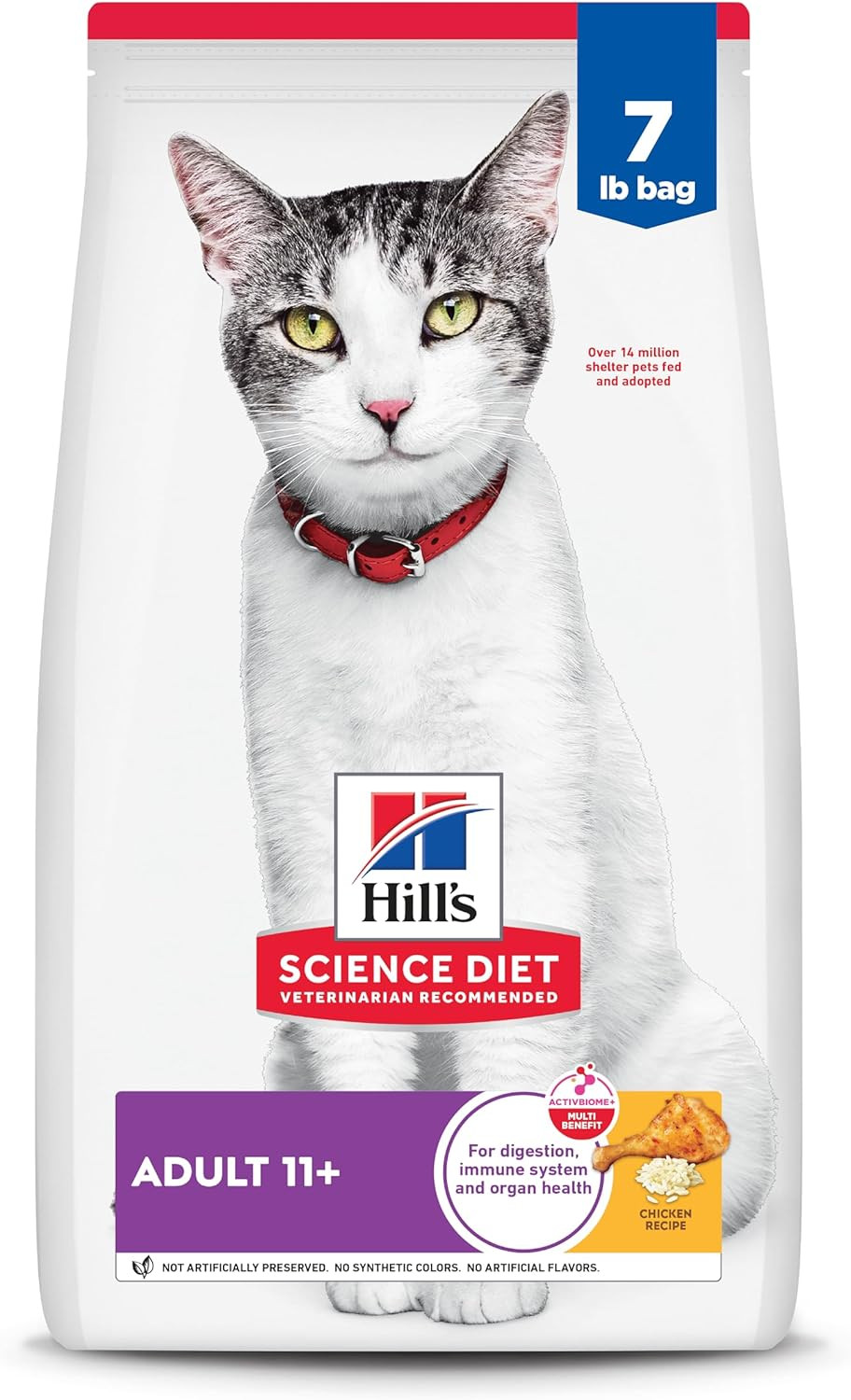 Hill’S Science Diet Senior 11+ Dry Cat Food, Chicken, 7 Lb. Bag