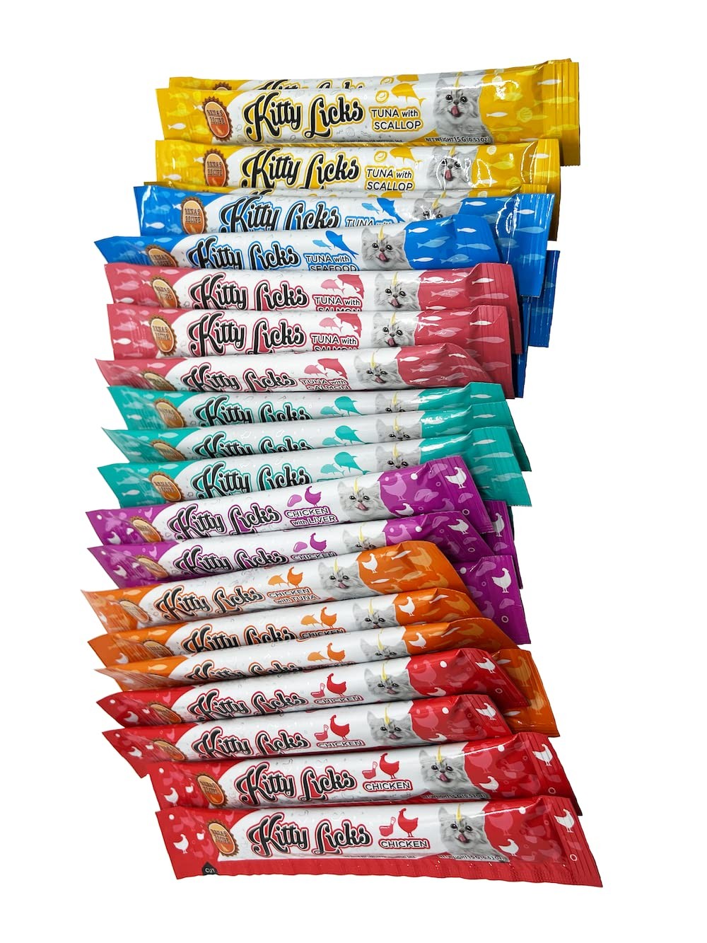 Rena’s Recipe Kitty Licks Lickable Cat Treats Variety Pack, 28 Tubes
