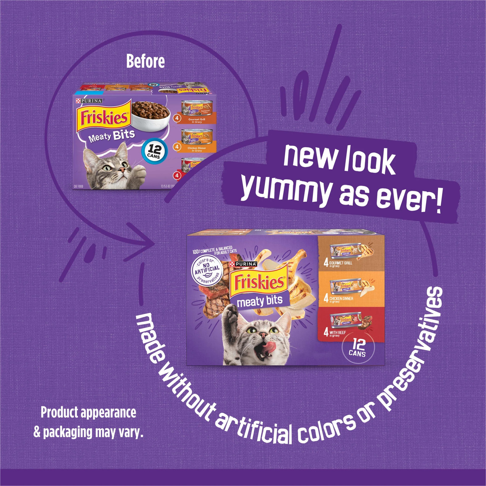 Friskies Meaty Bits Gravy Wet Cat Food 12Pk