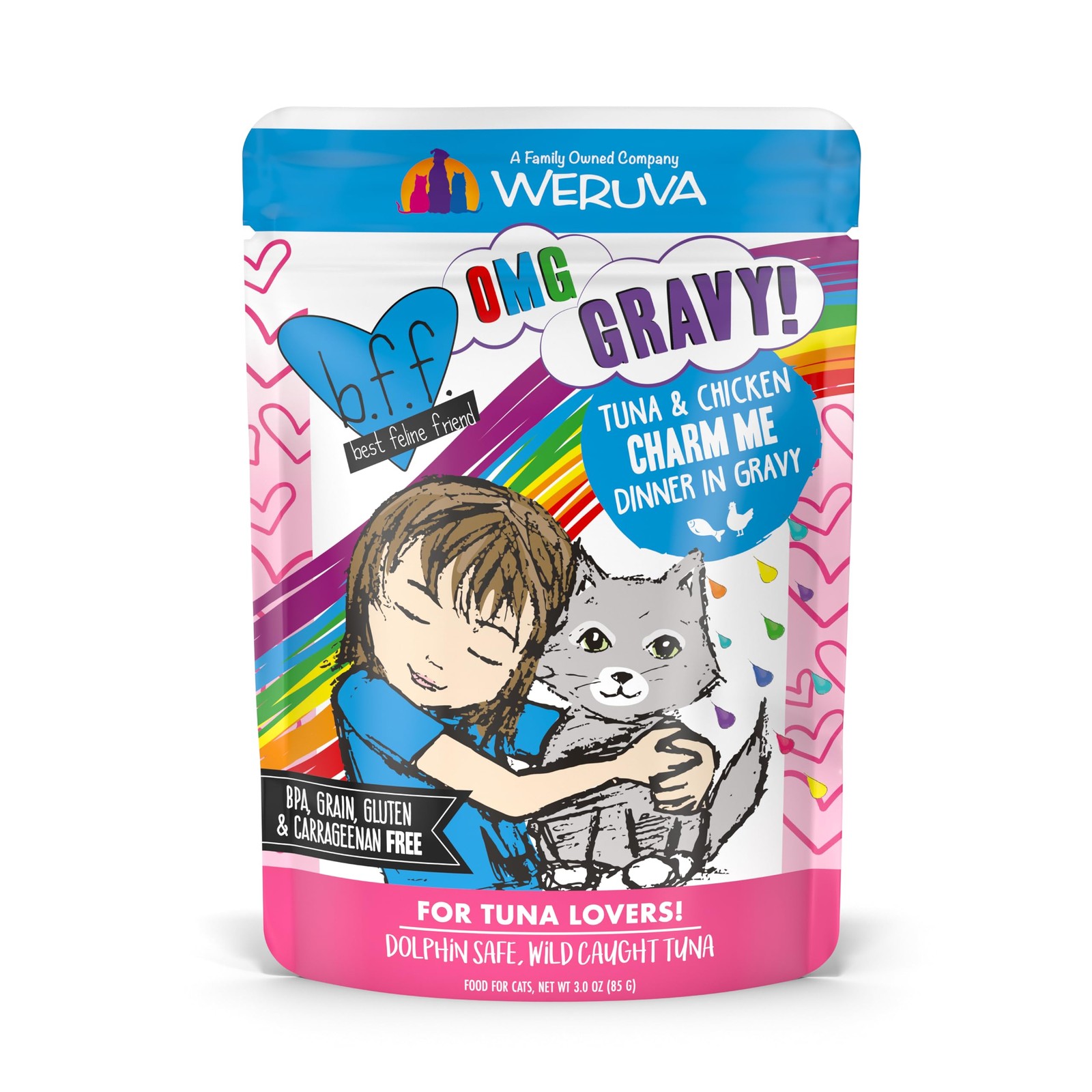 Weruva B.F.F. OMG – Best Feline Friend Oh My Gravy! 3 Ounce (Pack of 12), Red