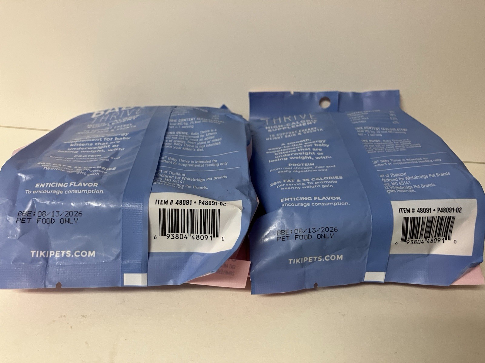 Tiki Cat Baby Thrive Chicken & Chicken & Liver 40 .28oz Single Serve Sachets NEW