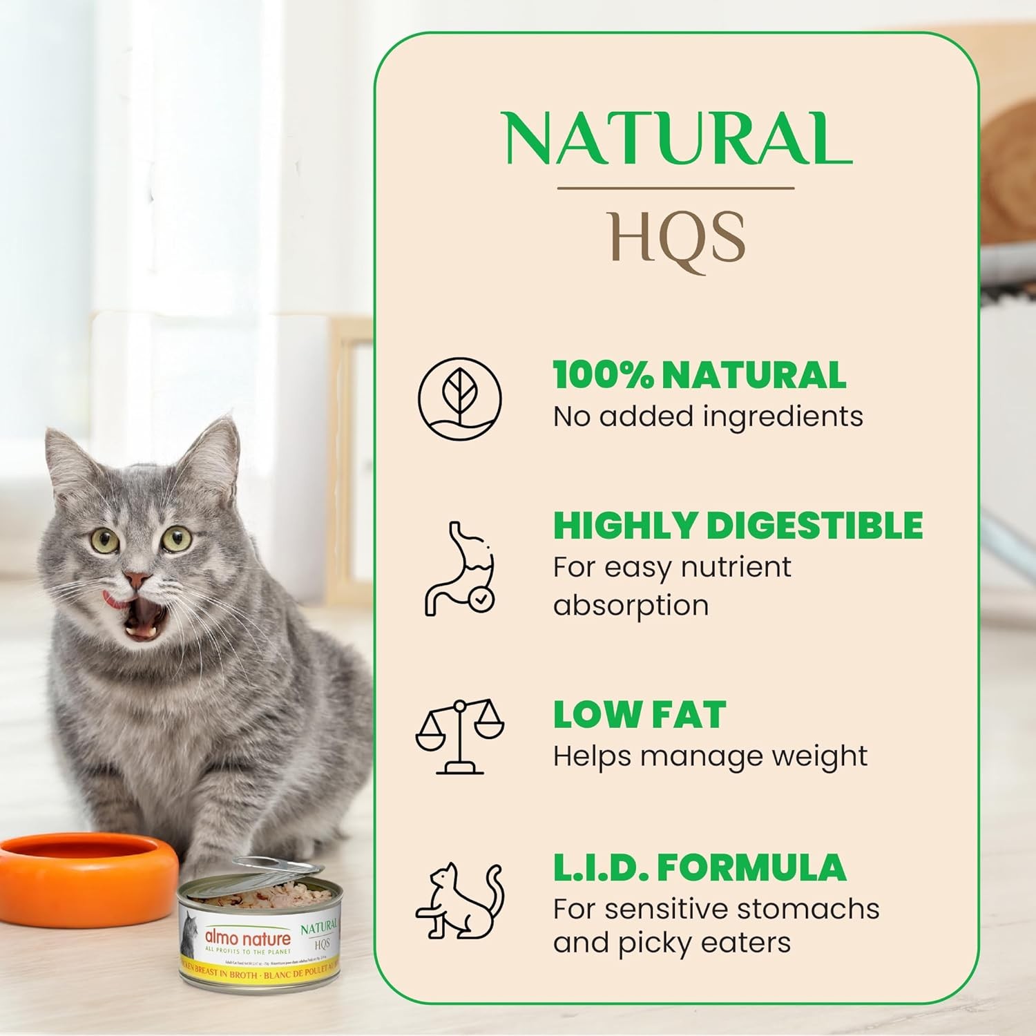Almo Nature: HQS Natural Cat Pack 2 – (12) 2.47oz Can, Adult Cat Wet Canned Food
