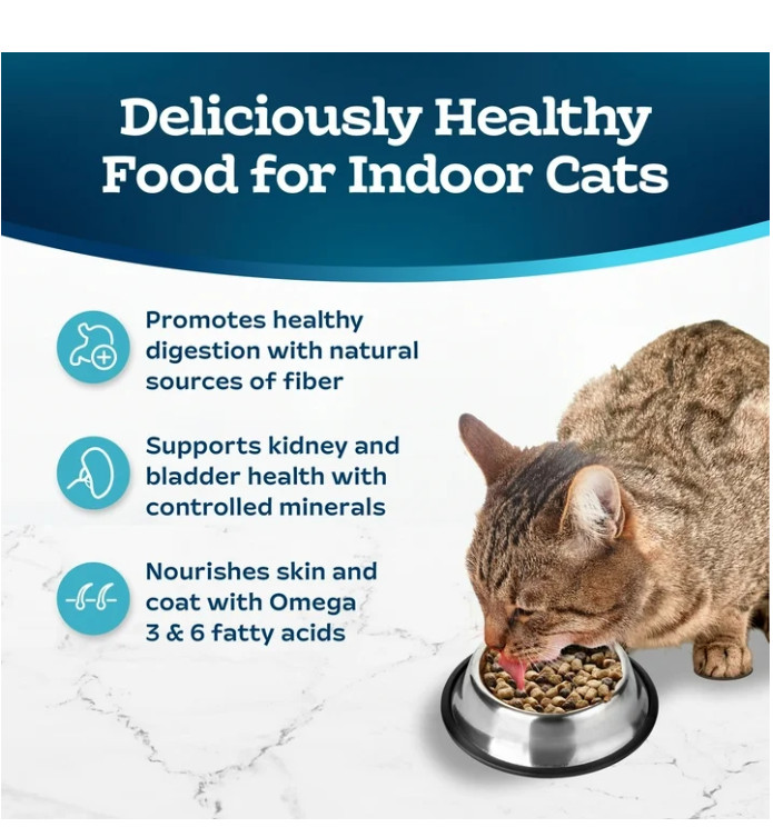 Blue Buffalo Tastefuls Dry Food, Adult Indoor Cat, Salmon and Brown Rice, 15-lb