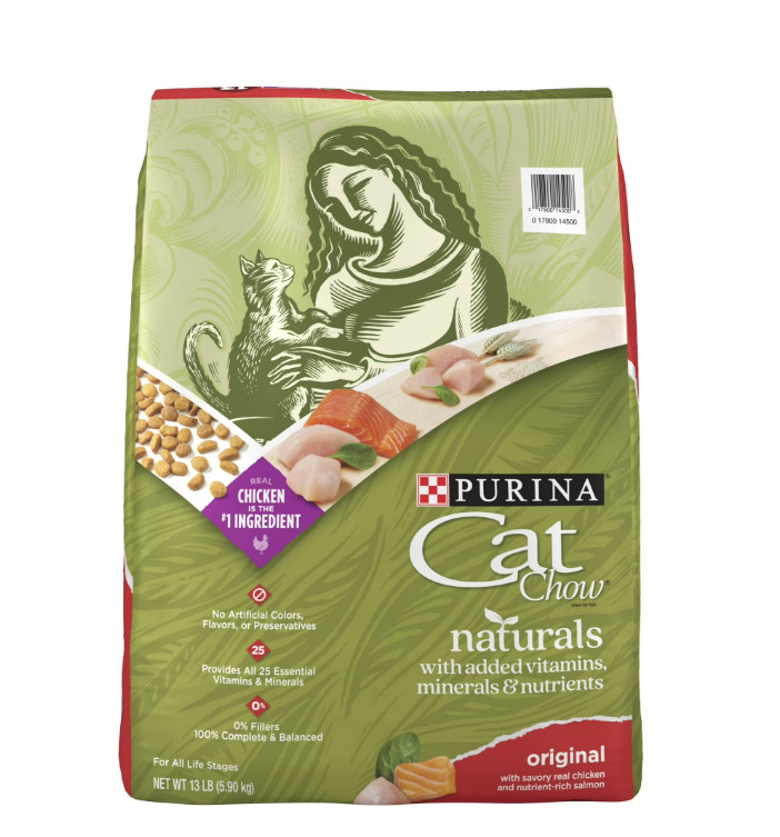 Purina Naturals Cat Food Chicken & Salmon Formula Dry Food 13 lb Bag