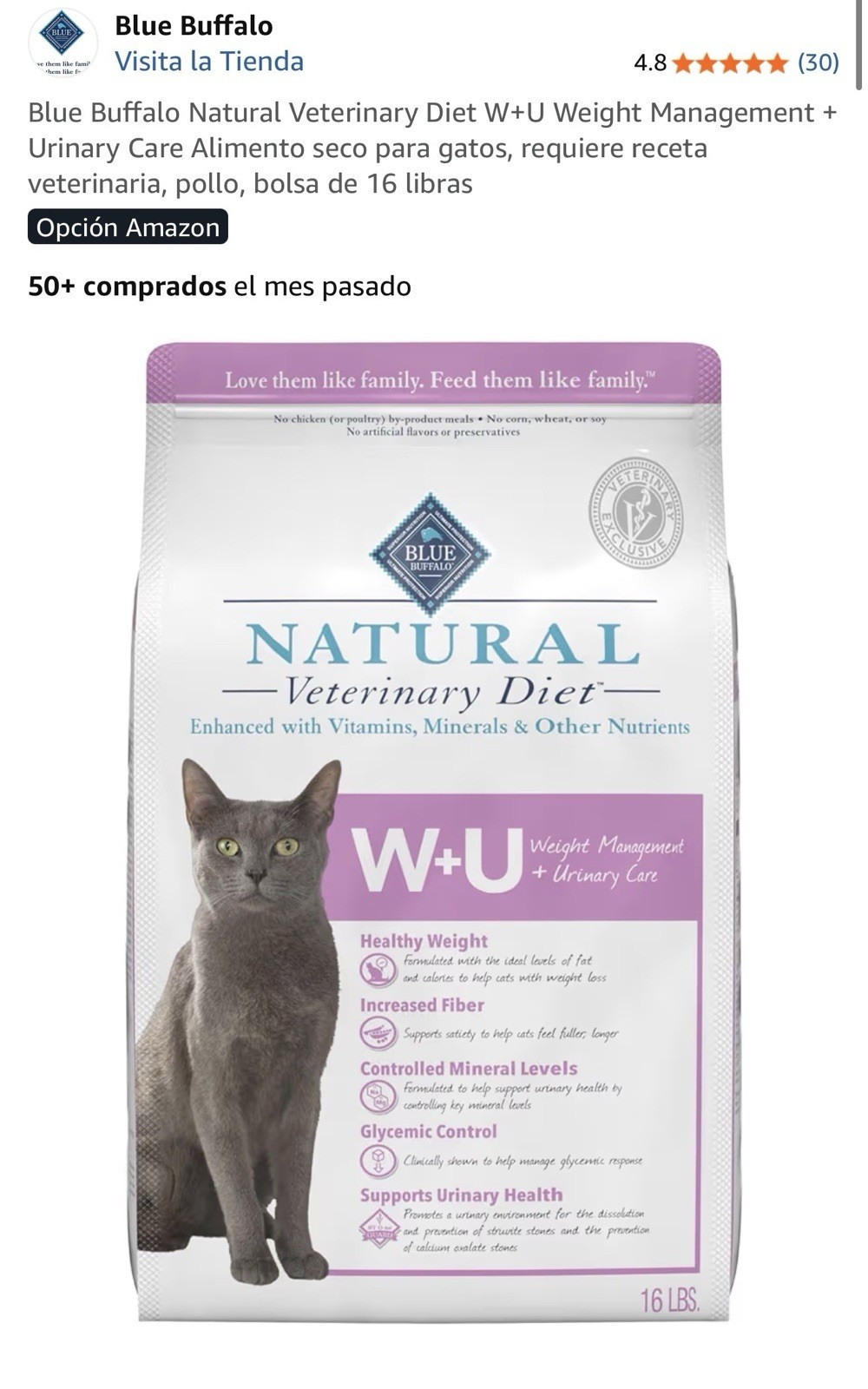 Blue Buffalo W+U Weight Management Urinary Care Chicken Dry Cat Food