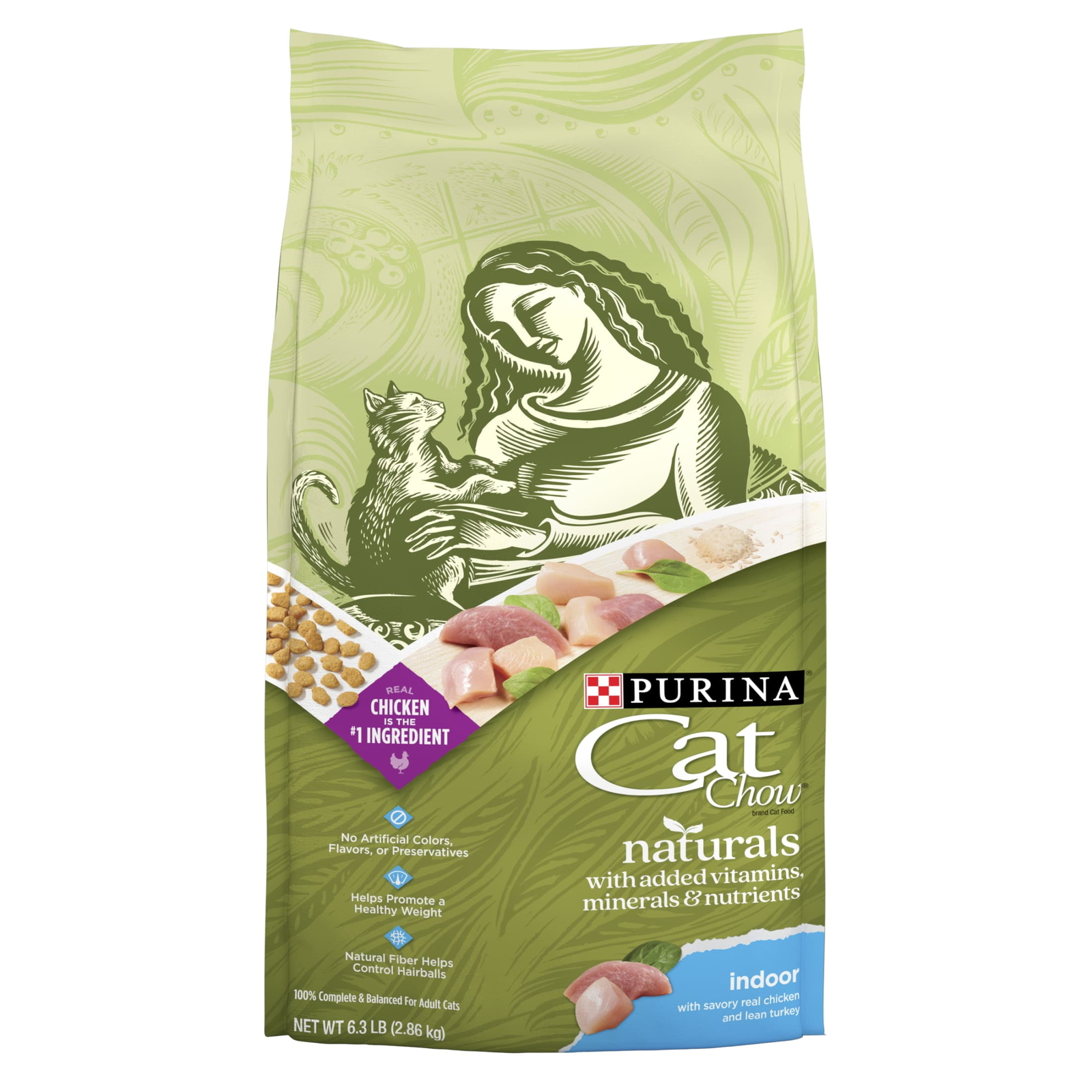 Dry Indoor Cat Food With Added Vitamins, Minerals and Nutrients