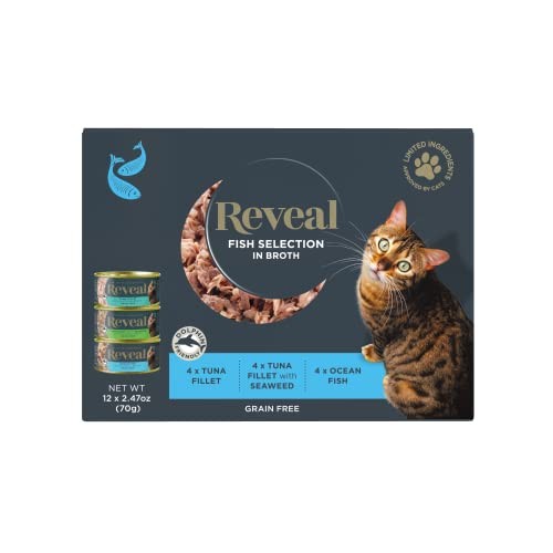 Reveal – Grain Free | Wet Canned Cat Food | Variety Pack – Seafood 12 Pack