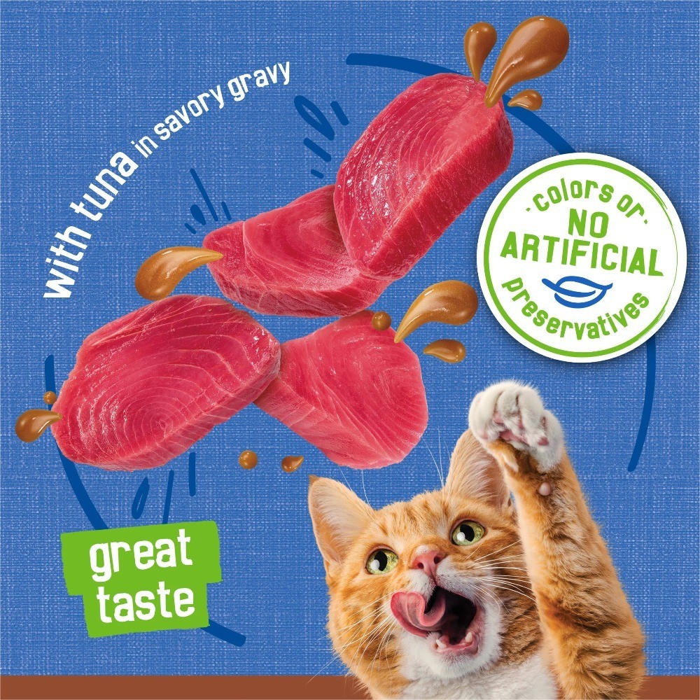 Wet Cat Food Gravy Pate Tuna Variety Pack 12 Cans 5.5 oz Each