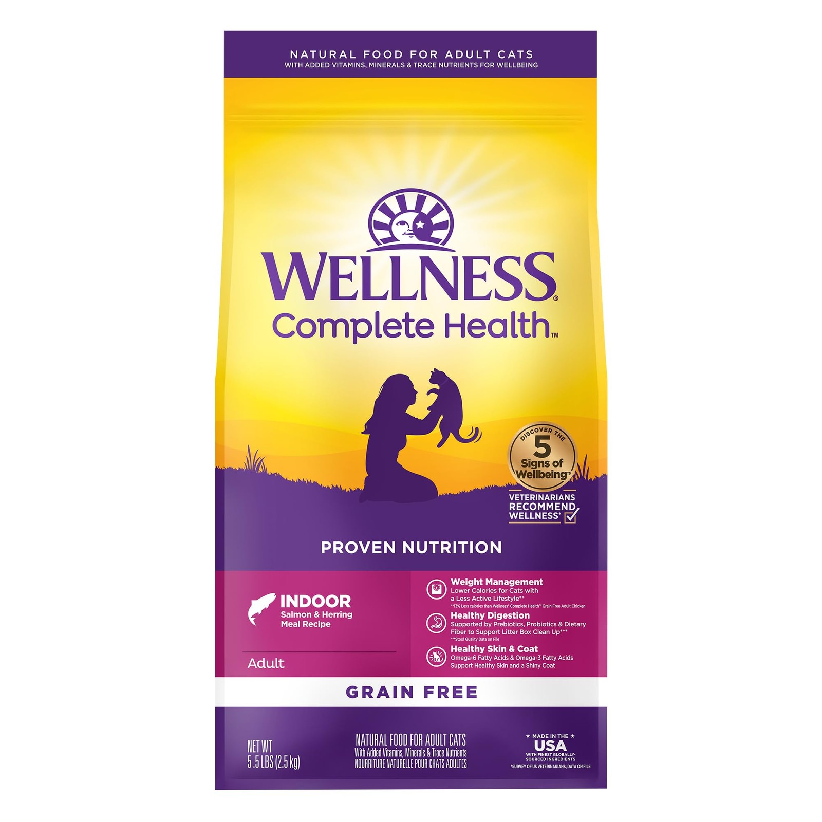 Complete Health Adult Dry Cat Food for Indoor Cats, Natural, Grain Free Kibbl…