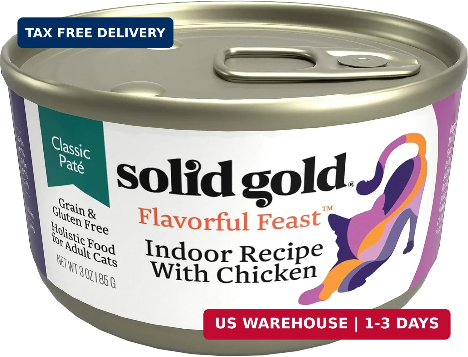 Solid Gold Wet Cat Food Pate for Indoor Cats – Healthy Canned Cat Food Pate w/Re