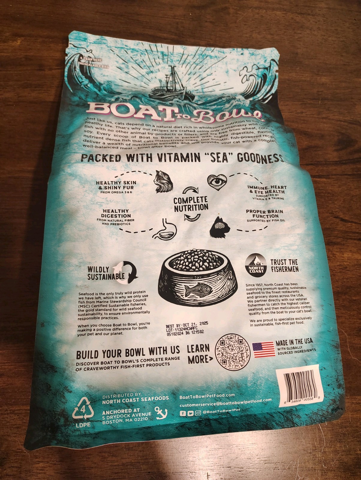 Boat to Bowl Grain Free Dry Cat Food Wild Seafood Recipe 3.5 lb