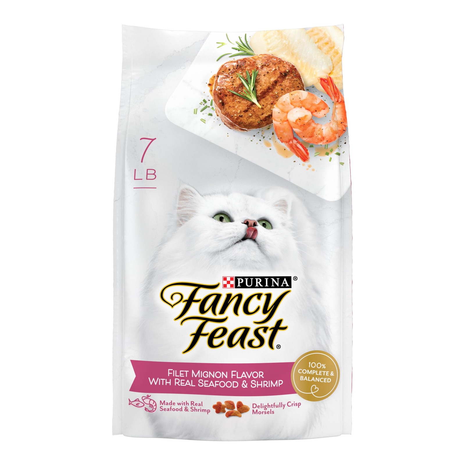 Purina Filet Mignon Flavor with Real Seafood & Shrimp Dry Cat Food 7 Pound Pa…
