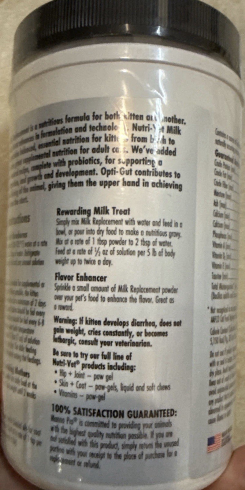 Sealed Nutri-Vet Milk Replacement For Kittens, Powdered Milk, 12oz *BB: 10/2025