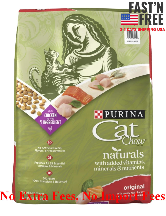 SET 2 18lbs Purina Cat Chow Naturals, Dry Cat Food, Chicken Salmon FAST SHIP US