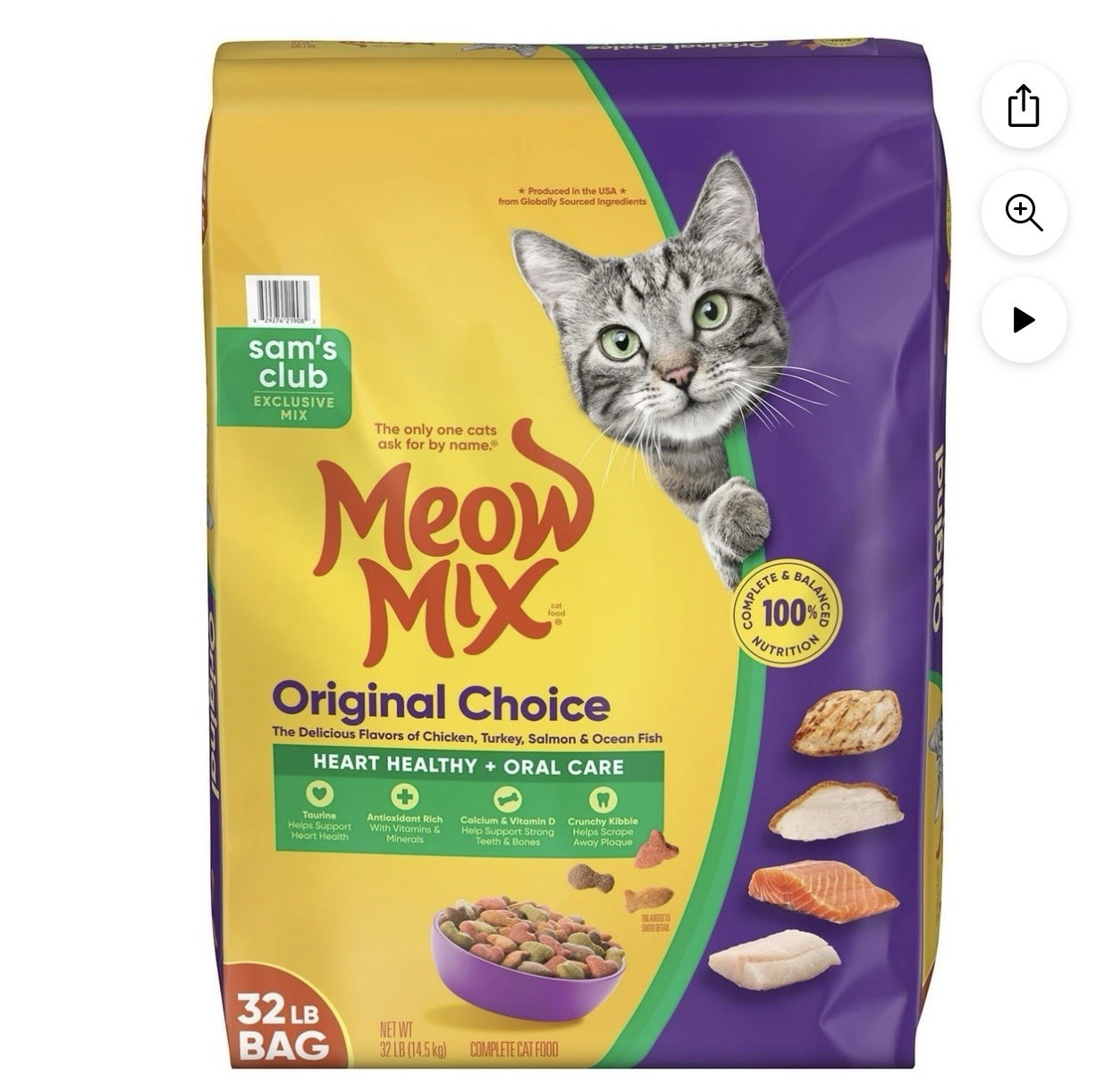 Meow Mix Original Choice Dry Cat Food 32 lb, Heart Healthy, Oral Care