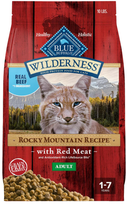 Blue Buffalo Wilderness Cat Food Red Meat Grain-Free 10lb Bag