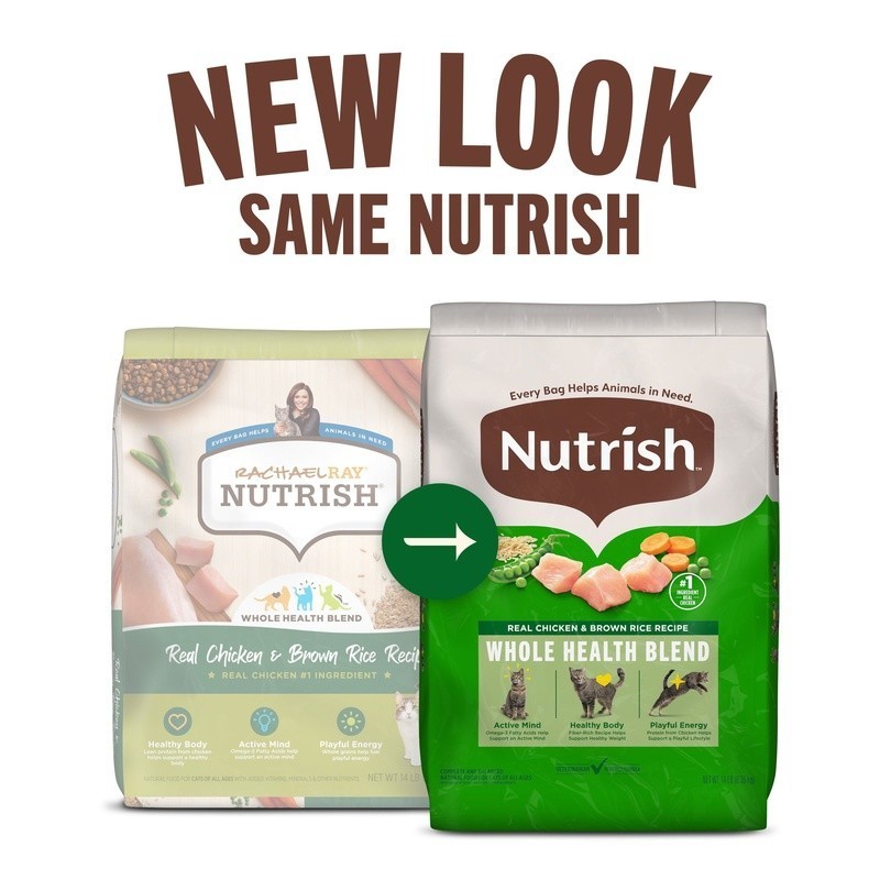 Real Chicken Brown Rice Dry Cat Food Whole Health Blend Kibble All Life Stages