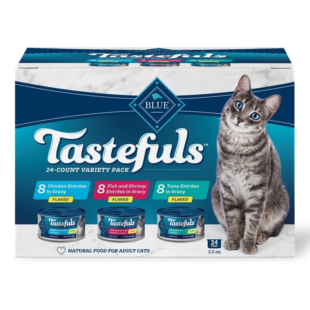 Wet Cat Food Flaked Variety Pack Tuna Salmon Chicken 3oz Cans Case of 12