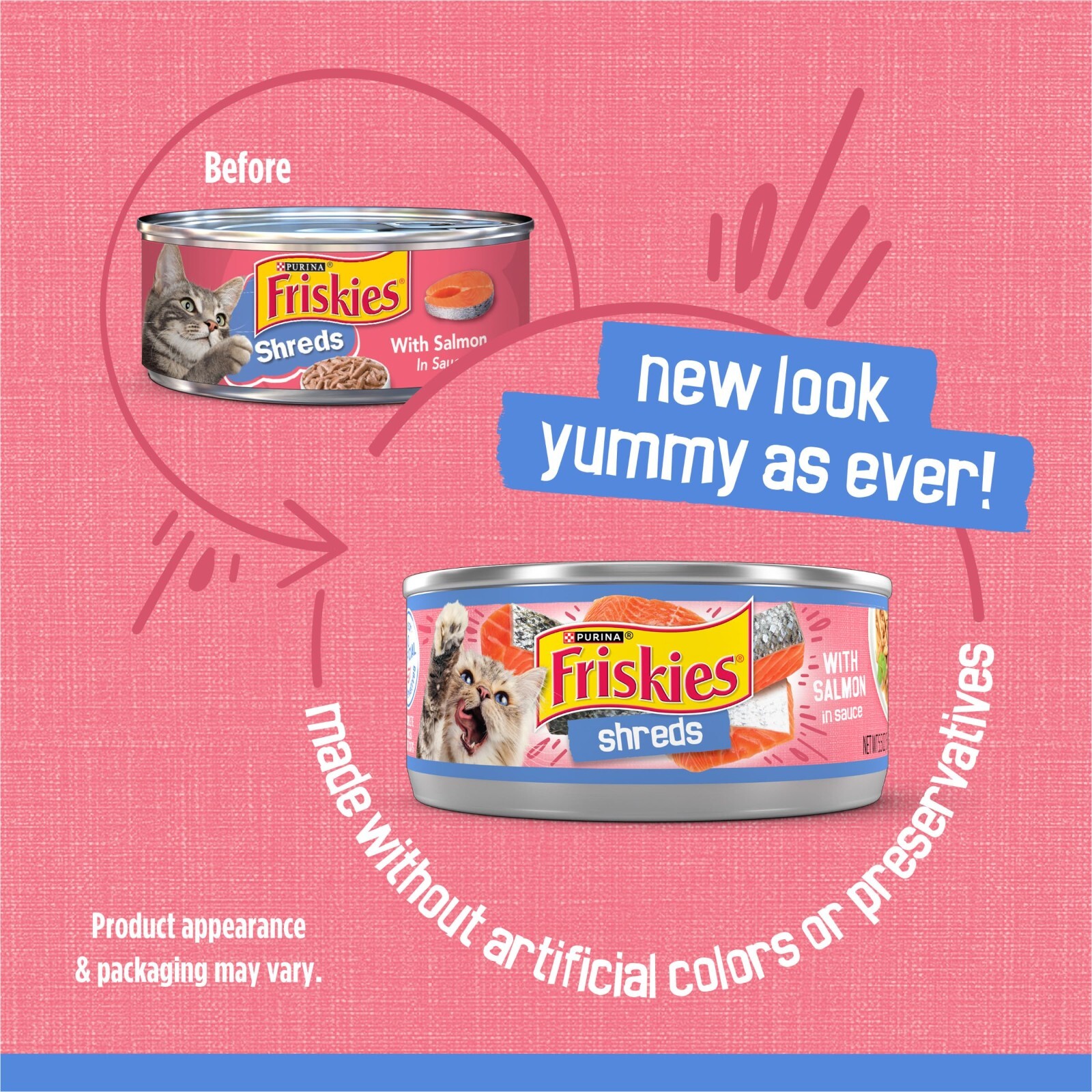 Purina Friskies Shreds With Salmon in Sauce Wet Cat Food – 5.5 Ounce (Pack of 24