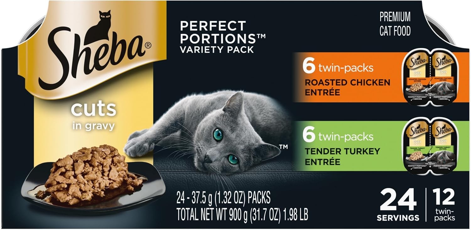 Sheba Perfect Portions Wet Cat Food Cuts in Gravy, Cat Food Wet Recipe, Roasted