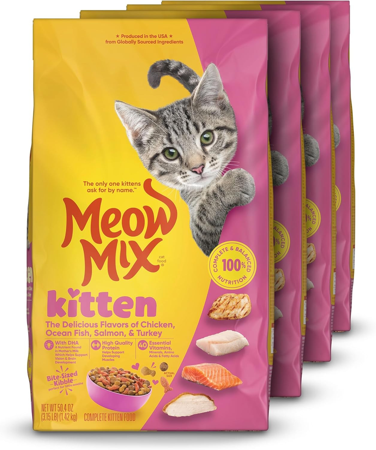 Kitten Li’L Nibbles Dry Cat Food for Kittens, 3.15 Pound Bag (Case of 4)